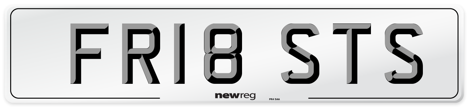 FR18 STS Number Plate from New Reg